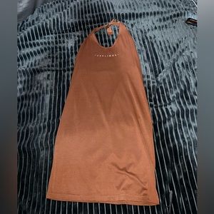 Shein “feelings” brown, tight, medium, tie backless.